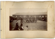 Two Original Photographs From 1891, Shortly After the Wounded Knee Massacre -- One Photograph Identified as ''Sioux Indians Dancing the Scalp Dance / P.R. Age S.D.''